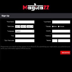 sinscrire sur magicazz casino